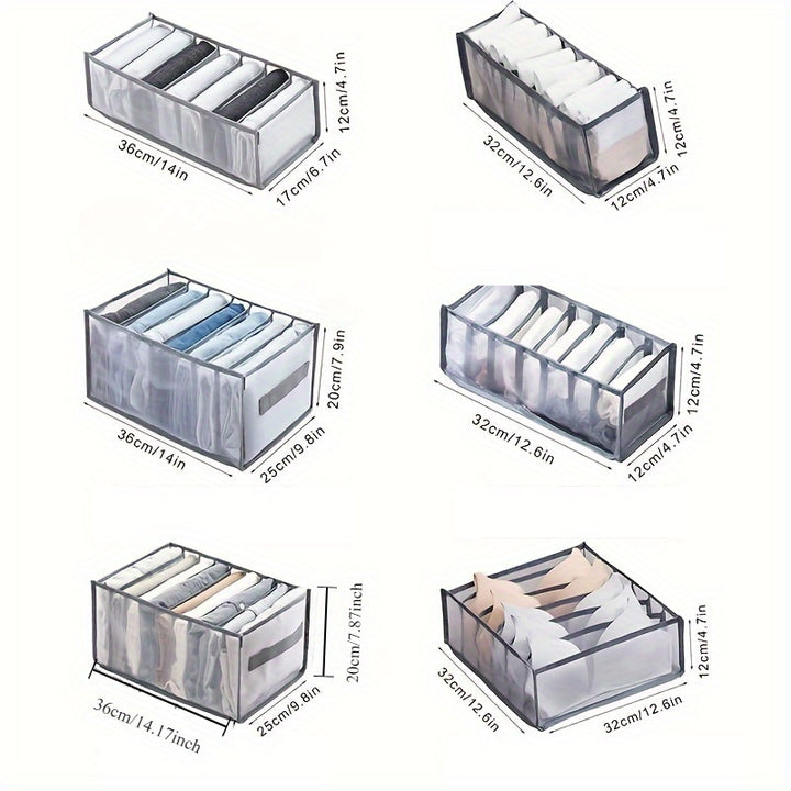 Conjunto de 6 Organizadores de Roupas em Tecido Premium