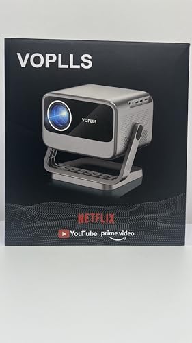 【Netflix Oficial & Auto Focus/Keystone】 Proyector 4K Smart 25000 Lúmenes 1080P Full HD, VOPLLS Proyector WiFi 6 Bluetooth con Dolby Audio, Proyector para Movil/Exterior/Cine en Casa para iOS/Android