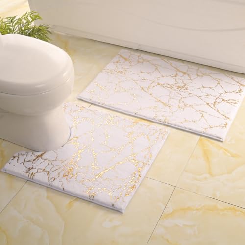 Alfombrilla de baño antideslizante lavable, alfombra de baño, decoración dorada, accesorios de baño, microfibra suave, absorbente, alfombra de baño para baño, bañera, 60x120 cm