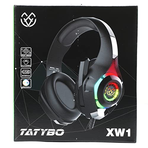 Tatybo Auriculares Gaming para Ps4 Ps5 Xbox PC, Cascos Gaming con Graves Envolventes 3D, Micrófono Reducción de Ruido