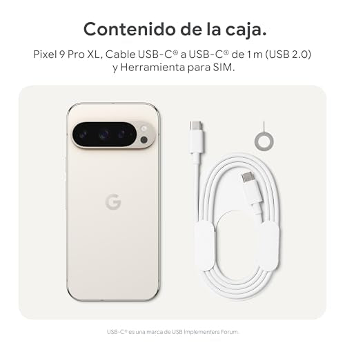 Google Pixel 9 Pro XL - Smartphone Android Desbloqueado con Gemini, Sistema de cámara Trasera Triple, batería con una autonomía de 24 Horas y Pantalla Super Actua de 6,8" - Obsidiana, 256GB