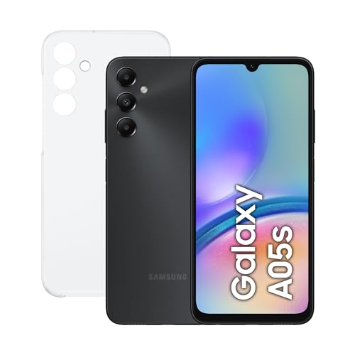 Samsung Galaxy A05s 64 GB con Funda - Móvil Android Libre, Smartphone con Cámara Frontal 13 MP, Carga Rápida, Negro, (Versión Española)