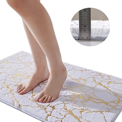 Alfombrilla de baño antideslizante lavable, alfombra de baño, decoración dorada, accesorios de baño, microfibra suave, absorbente, alfombra de baño para baño, bañera, 60x120 cm