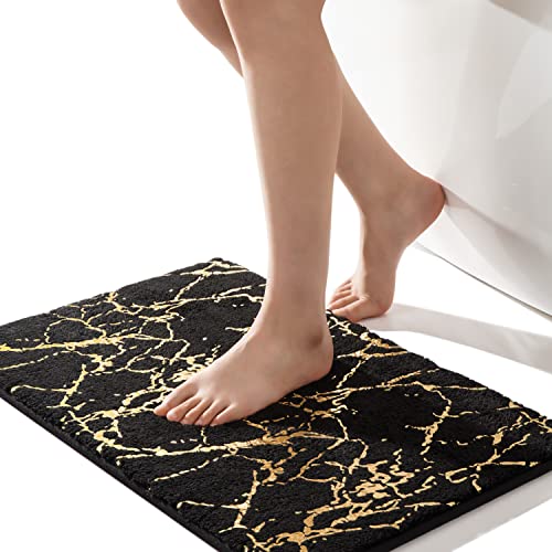 Alfombrilla de baño antideslizante lavable, alfombra de baño, decoración dorada, accesorios de baño, microfibra suave, absorbente, alfombra de baño para baño, bañera, 60x120 cm