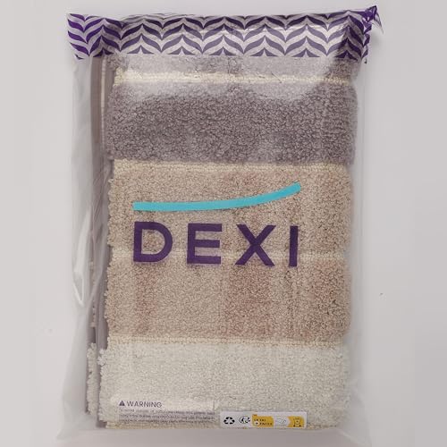 DEXI Alfombra Baño Antideslizante,Alfombrilla de Baño Absorbente,Alfombra De Baño Lavable a Máquina con Microfibras Suaves de Agua para Bañera,Ducha y Baño (40 x 60 cm,Beige)