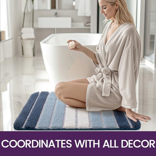 DEXI Alfombra Baño Antideslizante,Alfombrilla de Baño Absorbente,Alfombra De Baño Lavable a Máquina con Microfibras Suaves de Agua para Bañera,Ducha y Baño (40 x 60 cm,Beige)