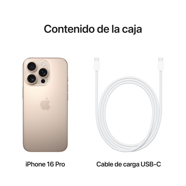 Apple iPhone 16 Pro de 128 GB: Smartphone 5G con Control de Cámara, grabación en 4K a 120 f/s con Dolby Vision y un Gran Salto en autonomía. Compatible con los AirPods; Titanio Color Desierto