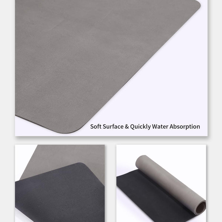 SOBEAU 40X60cm Alfombra de Baño Antideslizante, Alfombra Diatomita Baño, Súper Absorbente Microfibra Alfombrilla Baño, Rápido y Lavable Tapete Baño para Bañera y Ducha, Gris