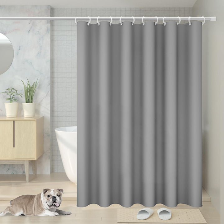 Vinabo Cortina de Ducha 180 x 200 cm, Cortinas Baño Tela Impermeable Antimoho con 12 Ganchos PEVA, Cortina Ducha para Baño, Bañera