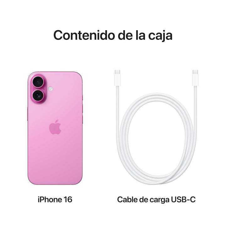 Apple iPhone 16 de 256 GB: Smartphone 5G con Control de Cámara, Chip A18 y un subidón en autonomía. Compatible con los AirPods; Rosa