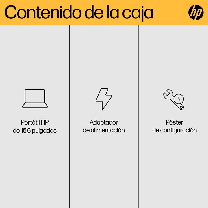 HP 15-fd0000ns - Ordenador portátil de 15.6" Full HD (Intel Core i3-N305, 8GB RAM, 512GB SSD, Intel UHD Graphics, Sin Sistema Operativo) Plata y Azul- Teclado QWERTY Español