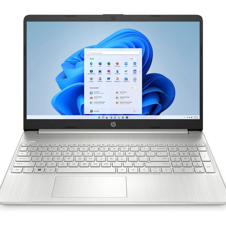 HP 15-fd0000ns - Ordenador portátil de 15.6" Full HD (Intel Core i3-N305, 8GB RAM, 512GB SSD, Intel UHD Graphics, Sin Sistema Operativo) Plata y Azul- Teclado QWERTY Español