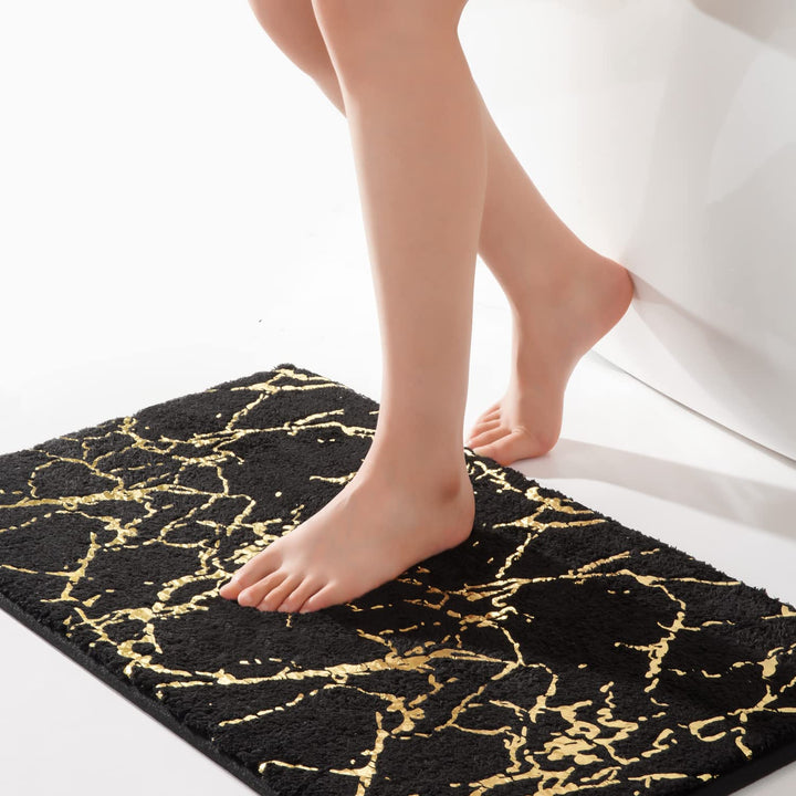 Alfombrilla de baño antideslizante lavable, alfombra de baño, decoración dorada, accesorios de baño, microfibra suave, absorbente, alfombra de baño para baño, bañera, 60x120 cm