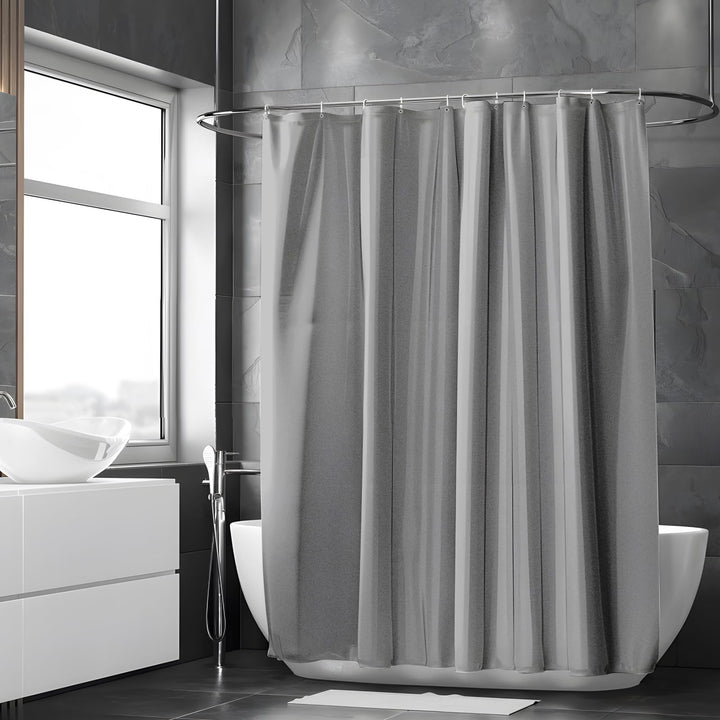 Vinabo Cortina de Ducha 180 x 200 cm, Cortinas Baño Tela Impermeable Antimoho con 12 Ganchos PEVA, Cortina Ducha para Baño, Bañera