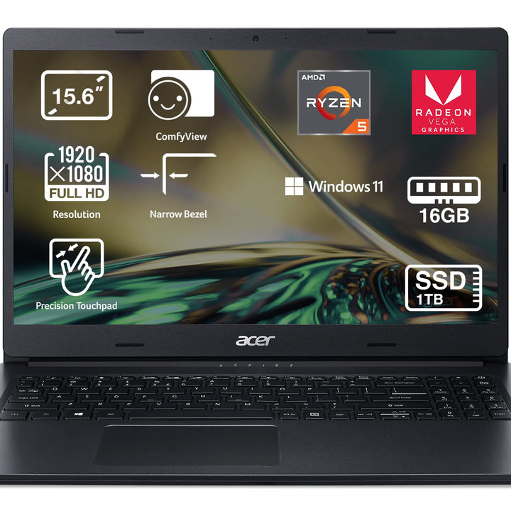 Acer Aspire 3 A315-44P-R90A, Ordenador Portátil 15,6” Full HD (‎AMD Ryzen 7 5700U, 8 GB RAM, 512 GB SSD, AMD Radeon Graphics, Windows 11 Home) Plata, Teclado QWERTY Español