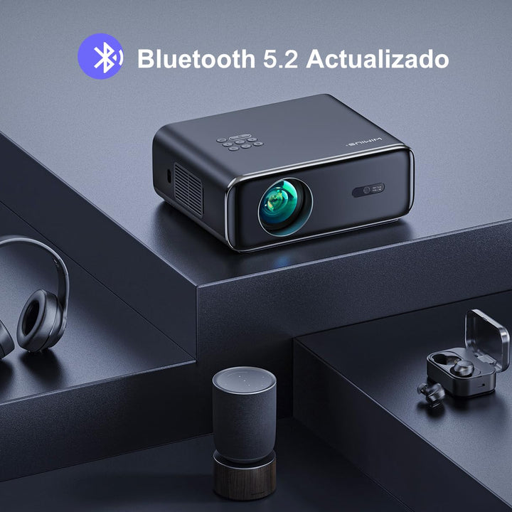 【Auto Focus/Keystone】 Proyector 4K WiFi Bluetooth 26000 Lúmenes Full HD 1080P, WiMiUS Proyector 4K Soporte Función Zoom Proyector con WiFi 6 Cine en Casa/Exterior para Teléfono/TV Stick/PS5 HDMI USB