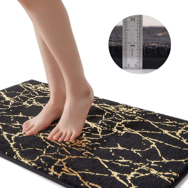 Alfombrilla de baño antideslizante lavable, alfombra de baño, decoración dorada, accesorios de baño, microfibra suave, absorbente, alfombra de baño para baño, bañera, 60x120 cm