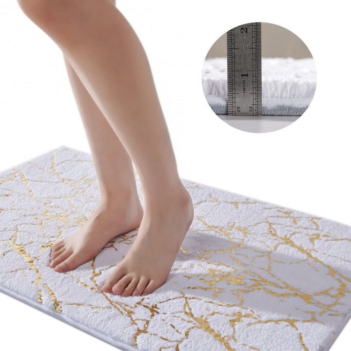 Alfombrilla de baño antideslizante lavable, alfombra de baño, decoración dorada, accesorios de baño, microfibra suave, absorbente, alfombra de baño para baño, bañera, 60x120 cm