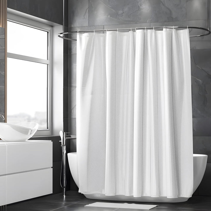 Vinabo Cortina de Ducha 180 x 200 cm, Cortinas Baño Tela Impermeable Antimoho con 12 Ganchos PEVA, Cortina Ducha para Baño, Bañera