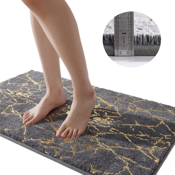 Alfombrilla de baño antideslizante lavable, alfombra de baño, decoración dorada, accesorios de baño, microfibra suave, absorbente, alfombra de baño para baño, bañera, 60x120 cm