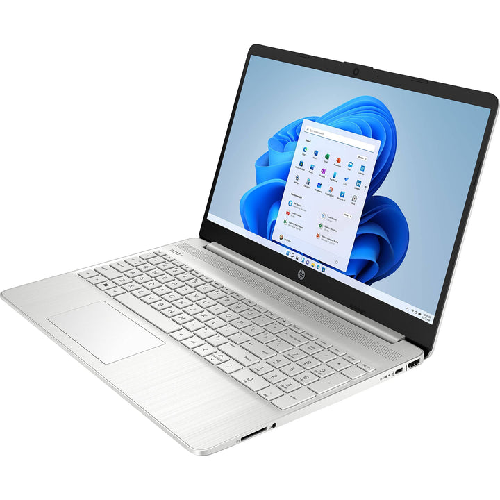 HP 15-fd0000ns - Ordenador portátil de 15.6" Full HD (Intel Core i3-N305, 8GB RAM, 512GB SSD, Intel UHD Graphics, Sin Sistema Operativo) Plata y Azul- Teclado QWERTY Español