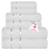 Casa Copenhagen Eternal Juego de Toallas de 6 Piezas, Blanco, 500 g/m², 2 Toallas de baño, 2 Toallas de Mano, 2 bayetas de Suave algodón Egipcio para baño, Cocina y Ducha