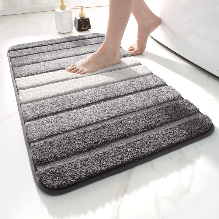 DEXI Alfombra Baño Antideslizante,Alfombrilla de Baño Absorbente,Alfombra De Baño Lavable a Máquina con Microfibras Suaves de Agua para Bañera,Ducha y Baño (40 x 60 cm,Beige)