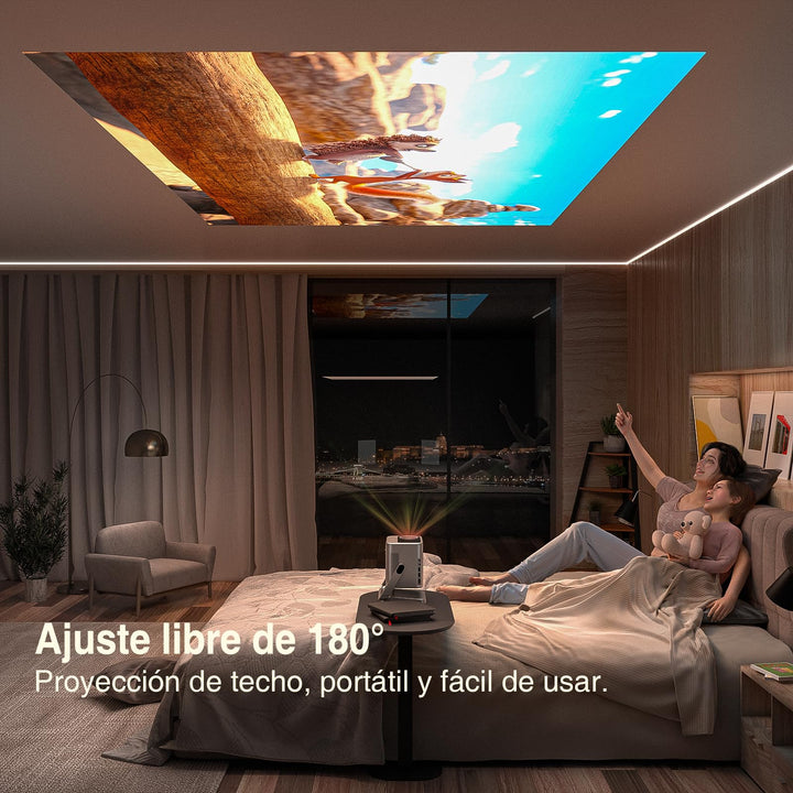 【Netflix Oficial & Auto Focus/Keystone】 Proyector 4K Smart 25000 Lúmenes 1080P Full HD, VOPLLS Proyector WiFi 6 Bluetooth con Dolby Audio, Proyector para Movil/Exterior/Cine en Casa para iOS/Android