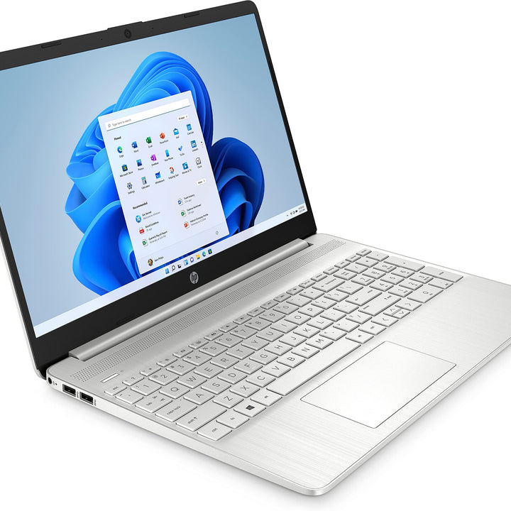 HP 15-fd0000ns - Ordenador portátil de 15.6" Full HD (Intel Core i3-N305, 8GB RAM, 512GB SSD, Intel UHD Graphics, Sin Sistema Operativo) Plata y Azul- Teclado QWERTY Español