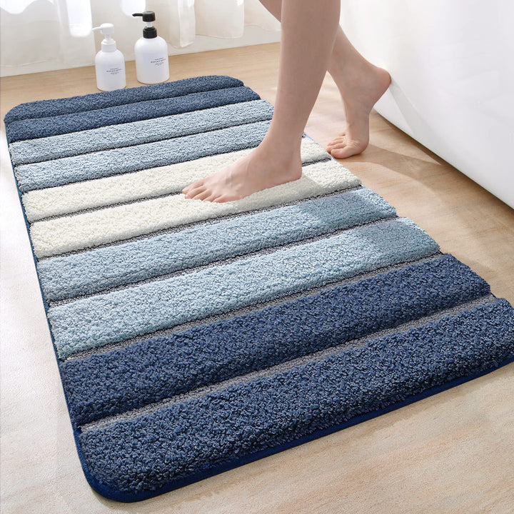 DEXI Alfombra Baño Antideslizante,Alfombrilla de Baño Absorbente,Alfombra De Baño Lavable a Máquina con Microfibras Suaves de Agua para Bañera,Ducha y Baño (40 x 60 cm,Beige)