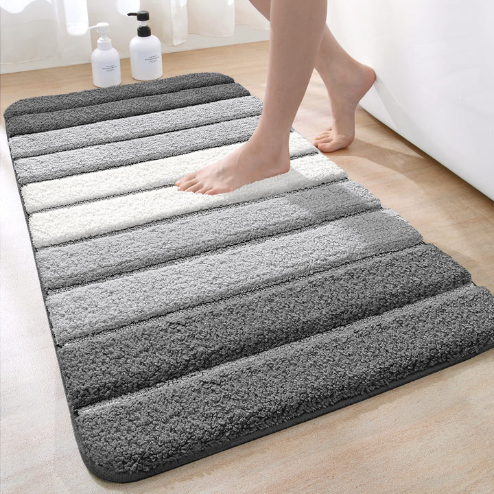 DEXI Alfombra Baño Antideslizante,Alfombrilla de Baño Absorbente,Alfombra De Baño Lavable a Máquina con Microfibras Suaves de Agua para Bañera,Ducha y Baño (40 x 60 cm,Beige)