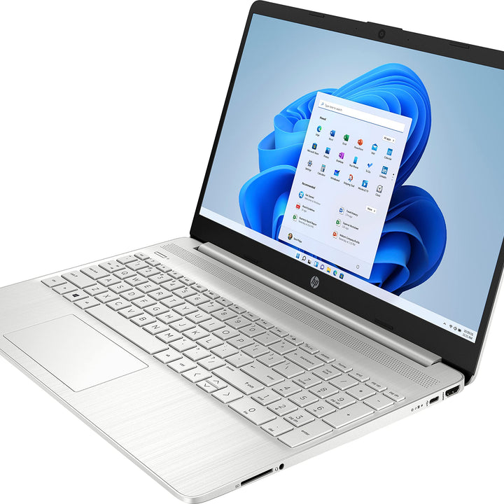 HP 15-fd0000ns - Ordenador portátil de 15.6" Full HD (Intel Core i3-N305, 8GB RAM, 512GB SSD, Intel UHD Graphics, Sin Sistema Operativo) Plata y Azul- Teclado QWERTY Español