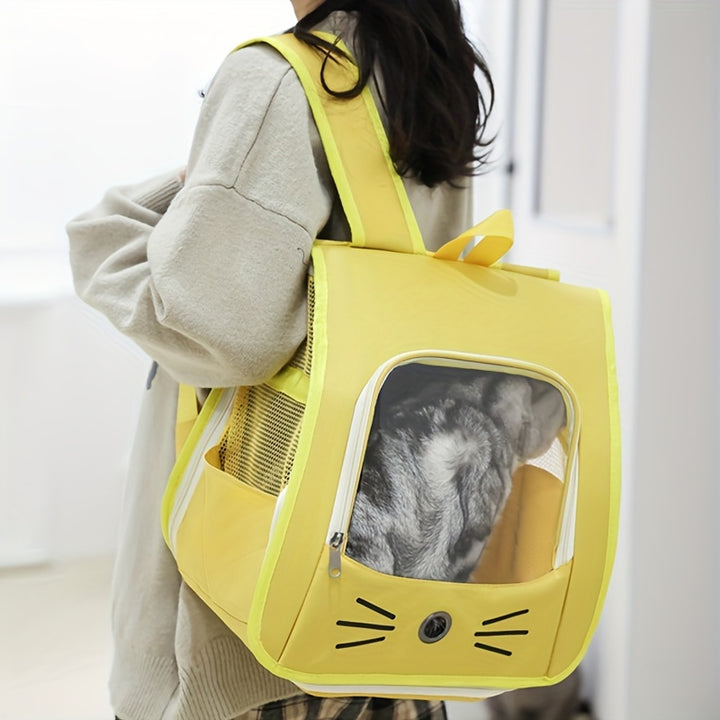 Mochila transparente grande para gatos, com orifícios de ventilação