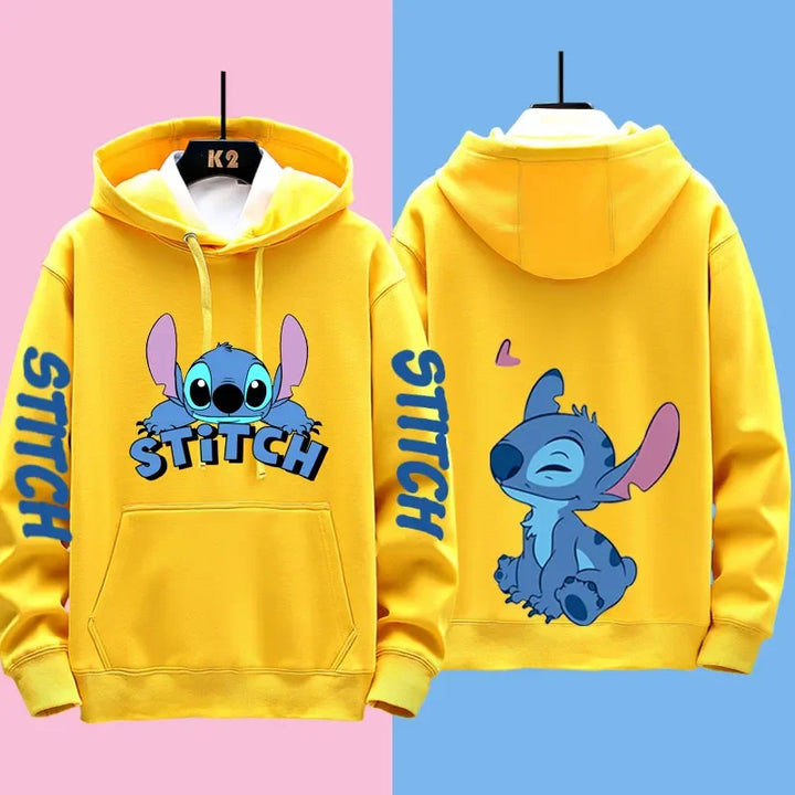 Couple's Matching Hoodies with Cute Stitch Design