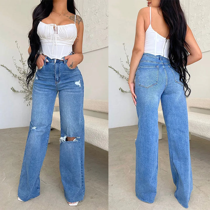 Women's High-Waist Wide Leg Jeans