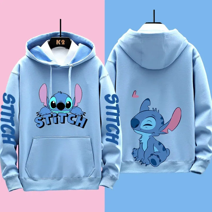 Couple's Matching Hoodies with Cute Stitch Design