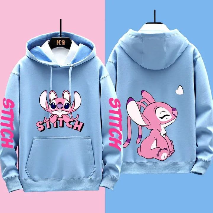 Couple's Matching Hoodies with Cute Stitch Design