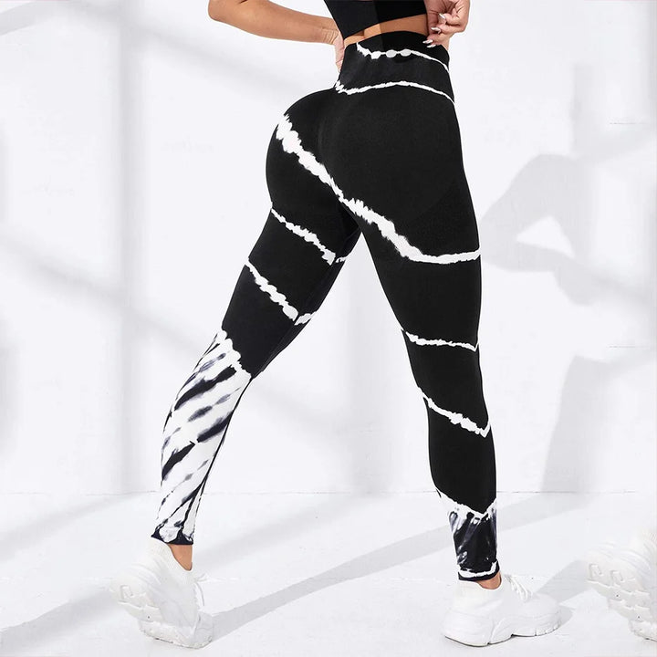 Women's High-Waist Tie-Dye Seamless Leggings