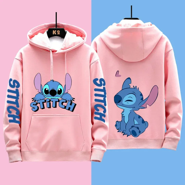 Couple's Matching Hoodies with Cute Stitch Design