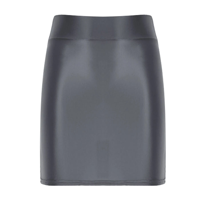 Women's Glossy Stretch Pencil Mini Skirt