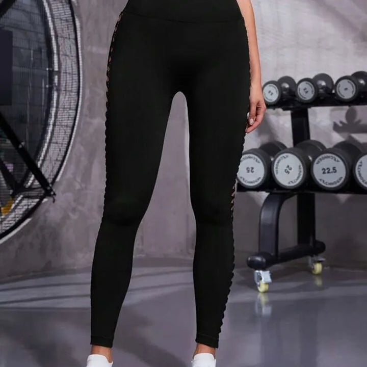 Sexy Hollow Black Seamless Leggings for Women