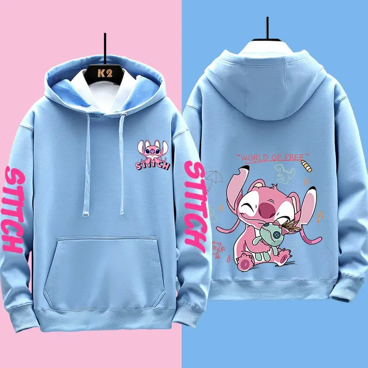 Couple's Matching Hoodies with Cute Stitch Design