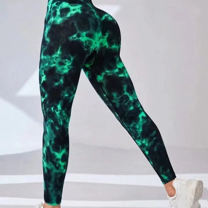 Women's High-Waist Tie-Dye Seamless Leggings