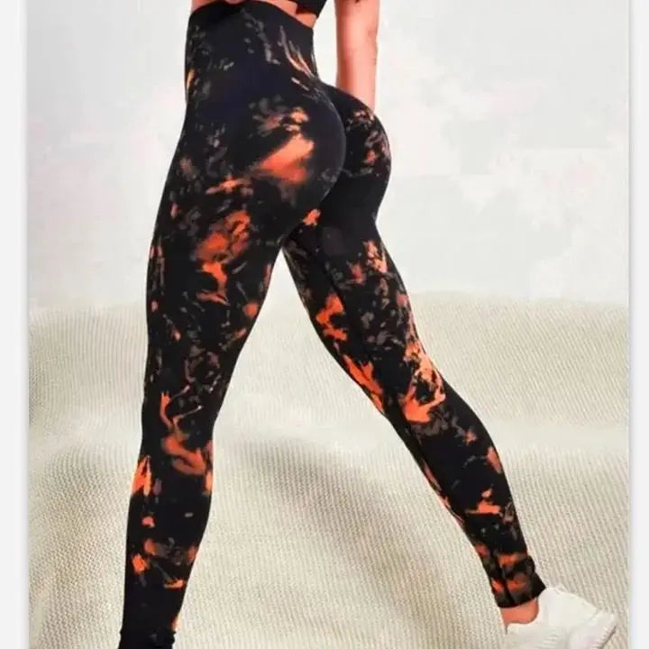 Women's High-Waist Tie-Dye Seamless Leggings