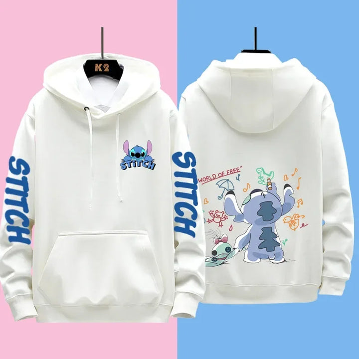 Couple's Matching Hoodies with Cute Stitch Design