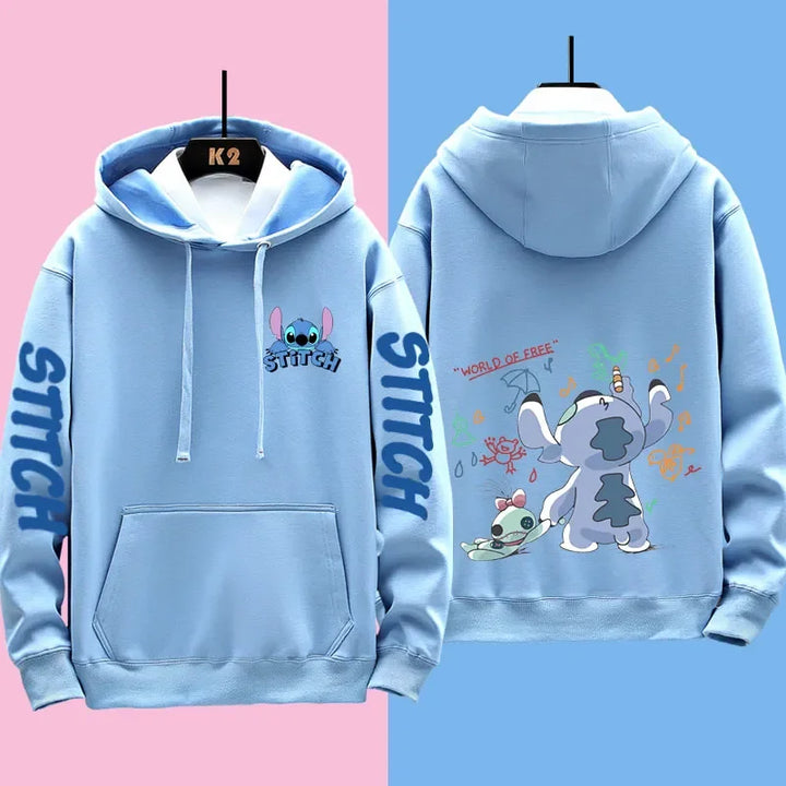 Couple's Matching Hoodies with Cute Stitch Design