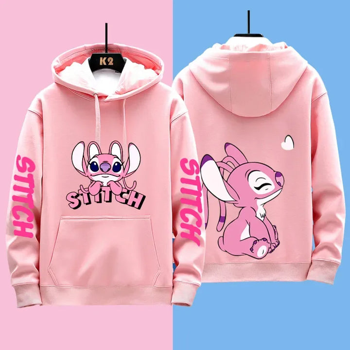 Couple's Matching Hoodies with Cute Stitch Design