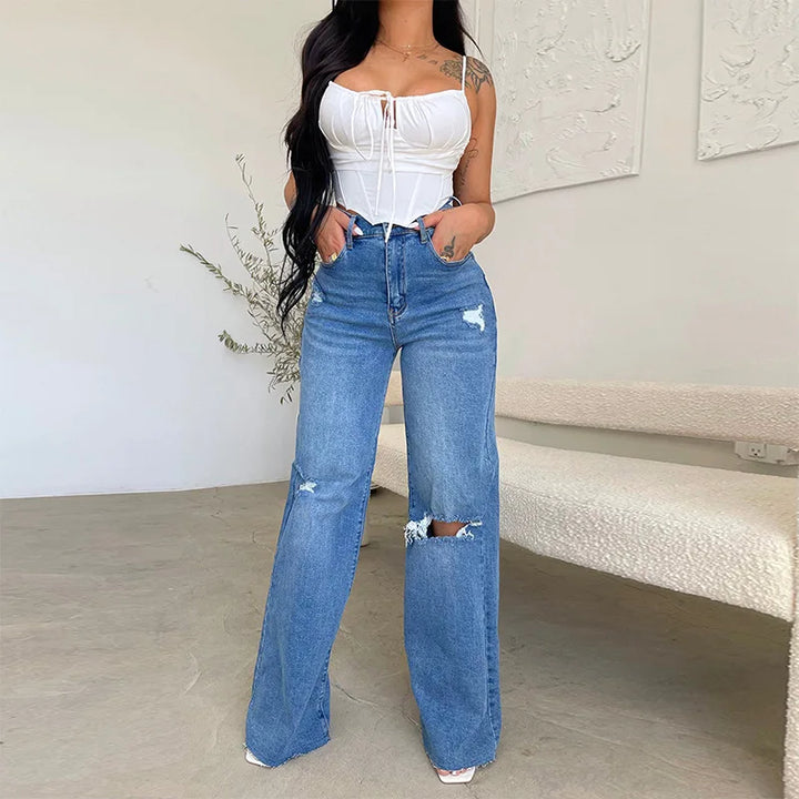 Women's High-Waist Wide Leg Jeans