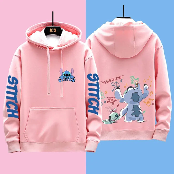 Couple's Matching Hoodies with Cute Stitch Design