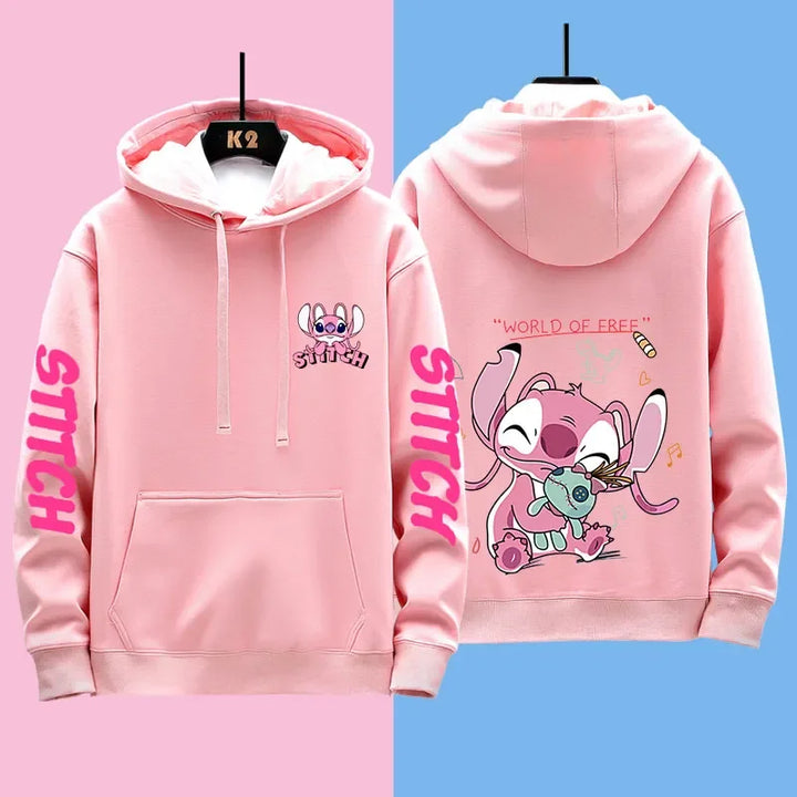 Couple's Matching Hoodies with Cute Stitch Design